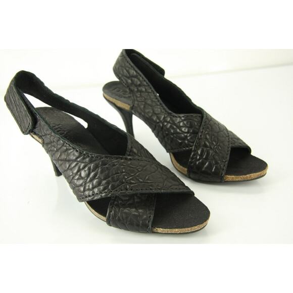 Pedro Garcia Black Leather Maggie Wide Strap Sandals - Picture 10 of 12